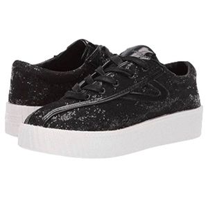 Tretorn Kids Girl's Bold Fierce (Big Kid) Black Glitter Platform Sneakers